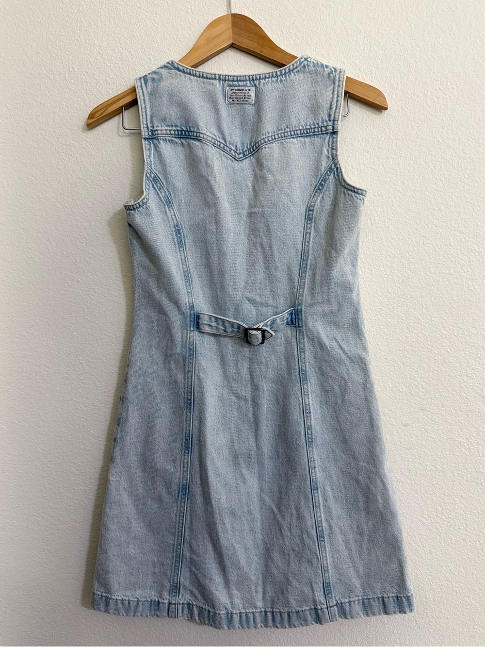 Levi’s Vianna Denim Vest Dress Button Front Light Wash Size Small - Picture 3 of 12